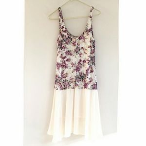 Lavender & Ivory Lace Chiffon Dress w Flared Skirt
